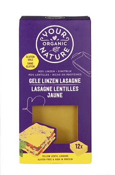 Pâtes LASAGNES aux lentilles jaunes BIO vegan sans allergènes Your Organic Nature : 250 grammes