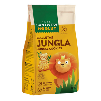Cookies JUNGLE NATURE vegan sans gluten sans lait sans oeufs sans coque sans arachide Santiveri Noglut : 100g