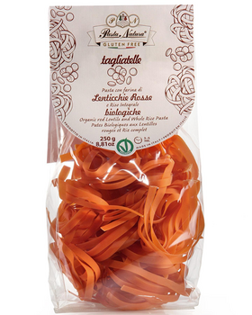 Pâtes TAGLIATELLES aux lentilles rouges BIO vegan sans gluten, sans lait, sans oeufs, sans coque, sans arachide Pasta Natura : 250g