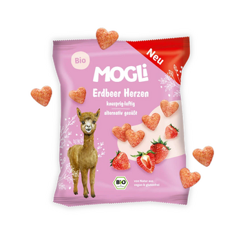 COEURS de fraises croustillants BIO sans gluten sans lait sans oeufs sans soja sans coques : 30g