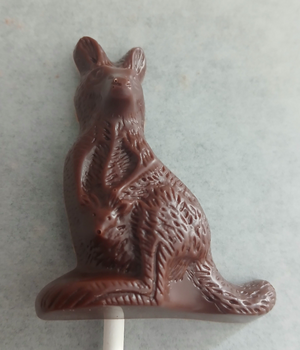 1 sucette KANGOUROU en chocolat ALTERNATIVE au lait (sans lait) BIO vegan sans allergènes Exquidia :  15g