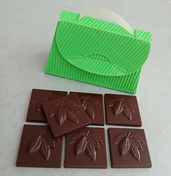 7 napolitains avec cabosses en chocolat NOIR (55%) (origine Pérou) BIO vegan sans allergènes Allergoora : 35g
