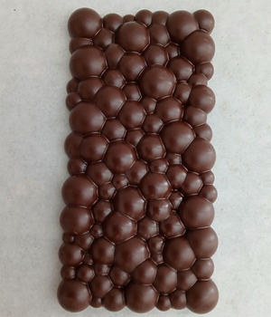 Grande tablette à BULLES pétillantes en chocolat NOIR 60% BIO vegan sans allergènes Exquidia : 100g