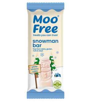 SNOWMAN BAR (Bonhomme de neige BLANC) vegan sans allergènes Moo Free : 30 grammes