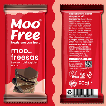 Tablette MOOFREESAS croustillante en forme de boules vegan sans allergènes Moo Free : 35 grammes