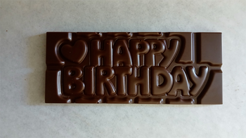 TABLETTE « Joyeux Anniversaire » en chocolat NOIR 60% BIO sans allergènes Exquidia : 40 grammes