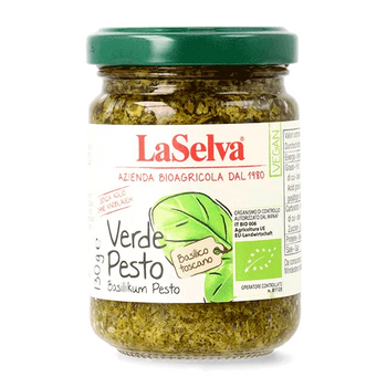 Pesto vert au BASILIC et à l'huile d'olive extra-vierge BIO vegan sans allergènes LaSelva : 130 grammes
