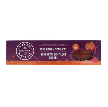 Pâtes Spaghetti de lentilles rouges BIO vegan sans allergènes Your Organic Nature : 250 grammes