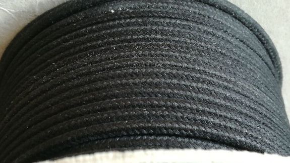Fil coton tressé noir 1²