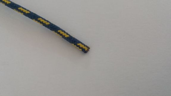 Fil coton tressé bleu/jaune 1²