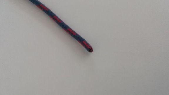 Fil coton tressé bleu/rouge 1²