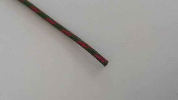 Fil coton tressé vert/rouge 1²