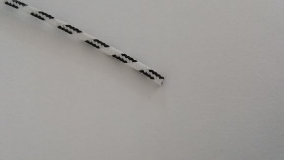 Fil coton tressé blanc/noir 1²