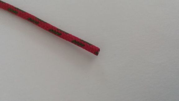 Fil coton tressé rouge/vert 1²