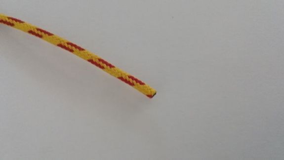 Fil coton tressé jaune/rouge 1²