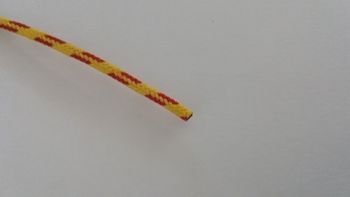Fil coton tressé jaune/rouge 1²