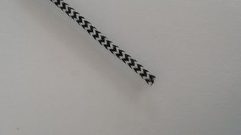 Fil coton tressé blanc chevron noir 1²