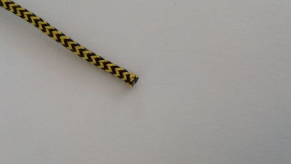 Fil coton tressé jaune chevron noir 1²