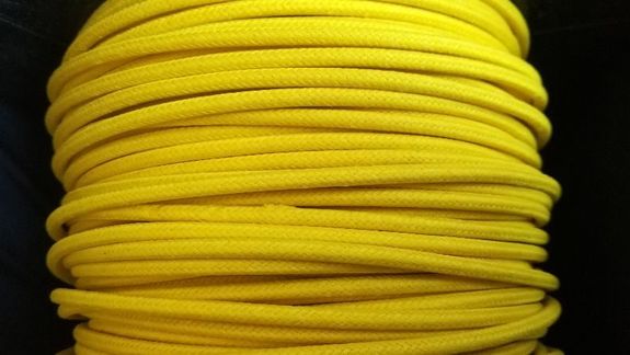 Fil coton tressé jaune 2²