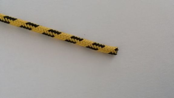 Fil coton tressé jaune/noir 2²