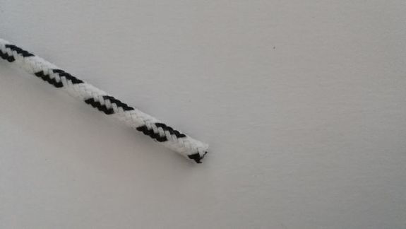 Fil coton tressé blanc/noir 2²