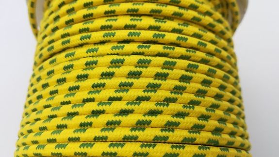 Fil coton tressé jaune/vert 3²