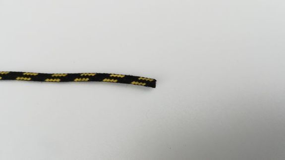 Fil coton tressé noir/jaune 1²