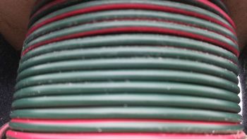 Fil automobile de 2² vert et rouge