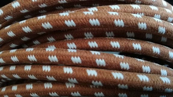 Fil coton tressé marron/blanc 4,5²