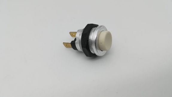 Bouton poussoir blanc, corps métallique