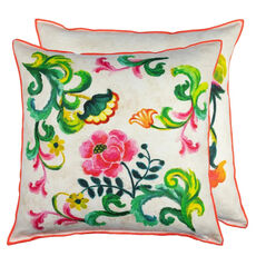 Designers Guild coussin Osier Damasse fuchsia