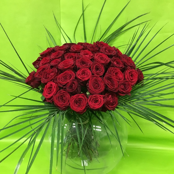 Bouquet passion avec 50 roses rouges