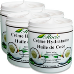 Lot de 4 pots de Crème hydratante Huile de Coco