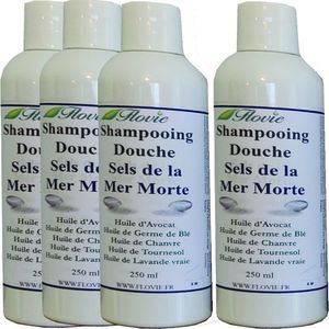 Lot de 4 Shampooings douche aux sels de la mer morte