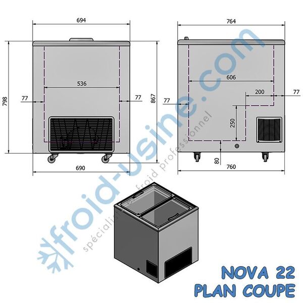 Panier vrac pour conservateurs à glaces
