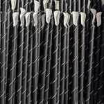 Pailles cuillères à granité en papier noires rayées blanches x 100