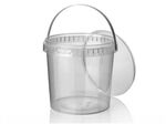 Seau PP 5,5 litres, avec couvercle,anse plastique et bague d'inviolabilité.