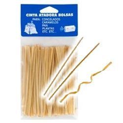 Lot De 100 Attaches Alimentaires Souples Avec Nœud Doré - Pour Fermer Sachets De Biscuits, Bonbons, Chocolats - Élégant Et Pratique