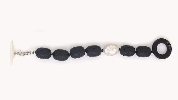 Bracelet Nature Volcan perles ovalesHiver 2025