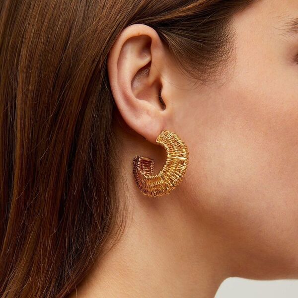 Boucles d'oreilles Gas Créoles Crocus filéa pm dorées