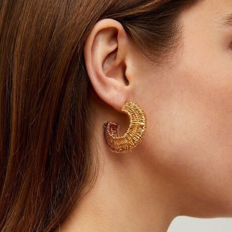 Boucles d'oreilles Gas Créoles Crocus filéa pm dorées