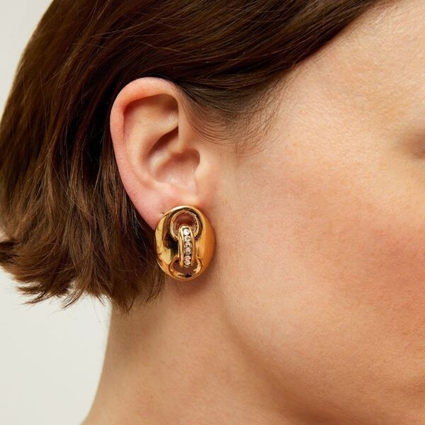 Boucles d'oreilles Gas puces Cophea strass mini dorées