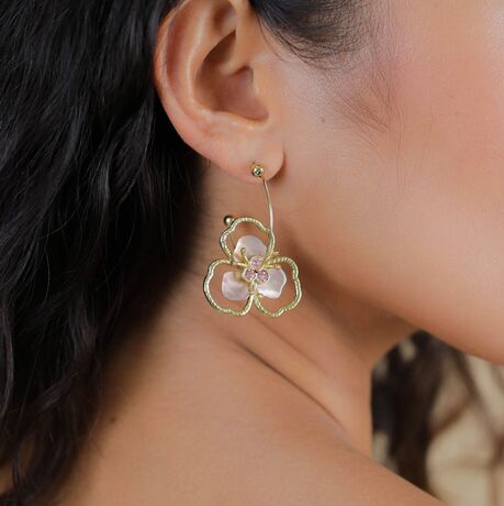 Boucles d'oreilles Franck Herval Créoles fleurs Lisette Hiver 2025