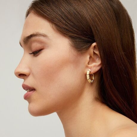 Boucles d'oreilles Gas Bambou mini émail dorées