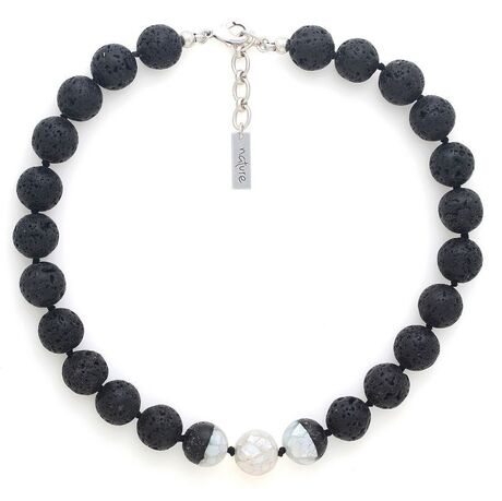 Collier Nature Volcan perles rondes Hiver 2025