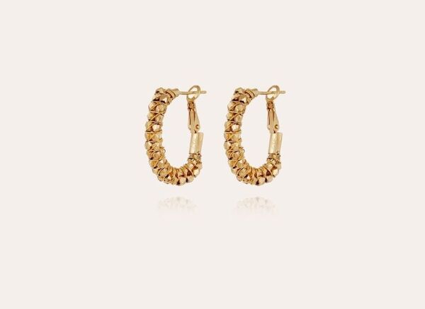 Boucles d'oreilles Gas Créoles Lyre lucky dorées