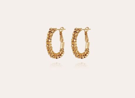 Boucles d'oreilles Gas Créoles Lyre lucky dorées