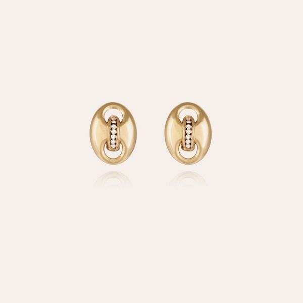 Boucles d'oreilles Gas puces Cophea strass mini dorées