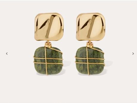 Boucles d'oreilles Gas Rainbow Square dorées Vessonite