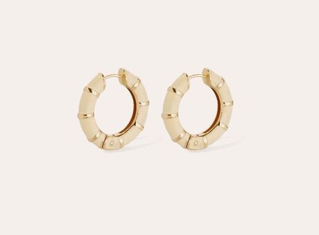 Boucles d'oreilles Gas Bambou mini émail dorées